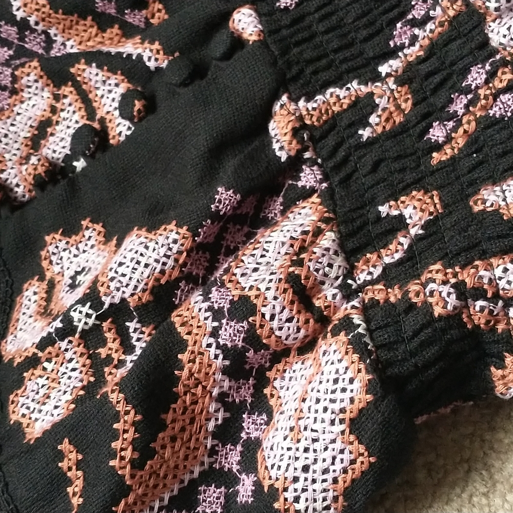 Anthropologie embroidered black motif dress - Picture 9 of 17